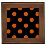 Polka Dots - Burnt Orange on Black Framed Tile