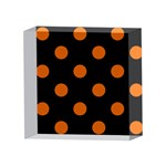 Polka Dots - Burnt Orange on Black 4 x 4  Acrylic Photo Block