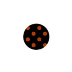 Polka Dots - Burnt Orange on Black 1  Mini Button