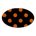 Polka Dots - Burnt Orange on Black Magnet (Oval)