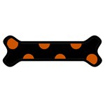 Polka Dots - Burnt Orange on Black Magnet (Dog Bone)