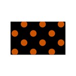 Polka Dots - Burnt Orange on Black Sticker (Rectangular)