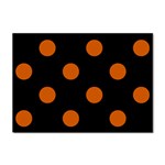 Polka Dots - Burnt Orange on Black Sticker A4 (10 pack)