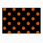 Polka Dots - Burnt Orange on Black Postcard 5  x 7 