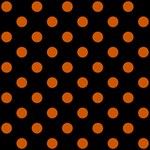 Polka Dots - Burnt Orange on Black ScrapBook Page 12  x 12 