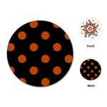 Polka Dots - Burnt Orange on Black Playing Cards (Round)