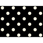 Polka Dots - Cornsilk Yellow on Black Birthday Cake 3D Greeting Card (7x5)