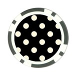 Polka Dots - Cornsilk Yellow on Black Poker Chip Card Guard