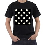 Polka Dots - Cornsilk Yellow on Black Men s T-Shirt (Black)