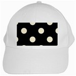 Polka Dots - Cornsilk Yellow on Black Black Cap