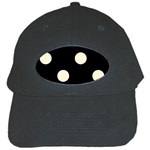 Polka Dots - Cornsilk Yellow on Black Black Cap