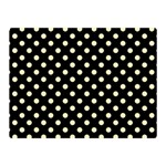 Polka Dots - Blond Yellow on Black Double Sided Flano Blanket (Mini)