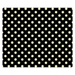 Polka Dots - Blond Yellow on Black Double Sided Flano Blanket (Small)