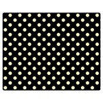 Polka Dots - Blond Yellow on Black Double Sided Flano Blanket (Medium)