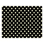 Polka Dots - Blond Yellow on Black Double Sided Flano Blanket (Large)