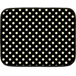 Polka Dots - Blond Yellow on Black Fleece Blanket (Mini)