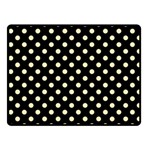 Polka Dots - Blond Yellow on Black Fleece Blanket (Small) (One Side)