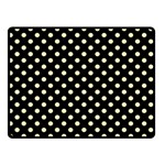 Polka Dots - Blond Yellow on Black Double Sided Fleece Blanket (Small) (Two Sides)