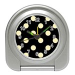 Polka Dots - Blond Yellow on Black Desk Alarm Clock