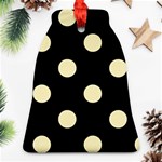 Polka Dots - Blond Yellow on Black Ornament (Bell)