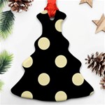 Polka Dots - Blond Yellow on Black Ornament (Christmas Tree)