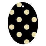 Polka Dots - Blond Yellow on Black Ornament (Oval)