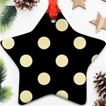 Polka Dots - Blond Yellow on Black Ornament (Star)