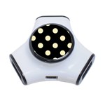 Polka Dots - Blond Yellow on Black Portable USB Hub (One Side)