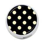 Polka Dots - Blond Yellow on Black 4-Port USB Hub (One Side)