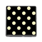 Polka Dots - Blond Yellow on Black Memory Card Reader (Square)