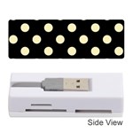 Polka Dots - Blond Yellow on Black Memory Card Reader (Stick)