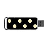 Polka Dots - Blond Yellow on Black Portable USB Flash (One Side)