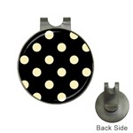 Polka Dots - Blond Yellow on Black Golf Ball Marker Hat Clip