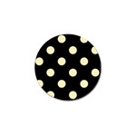 Polka Dots - Blond Yellow on Black Golf Ball Marker