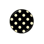 Polka Dots - Blond Yellow on Black Hat Clip Ball Marker