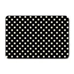 Polka Dots - Blond Yellow on Black Small Doormat