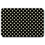 Polka Dots - Blond Yellow on Black Large Doormat