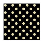 Polka Dots - Blond Yellow on Black Face Towel