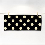 Polka Dots - Blond Yellow on Black Hand Towel