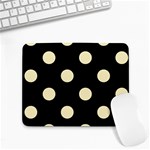 Polka Dots - Blond Yellow on Black Small Mousepad