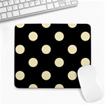 Polka Dots - Blond Yellow on Black Large Mousepad