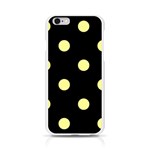 Polka Dots - Pastel Yellow on Black Apple iPhone 6/6S Silicone Case (Transparent)