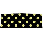 Polka Dots - Pastel Yellow on Black Body Pillow Case (Dakimakura) (One Side)