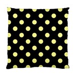 Polka Dots - Pastel Yellow on Black Standard Cushion Case (One Side)