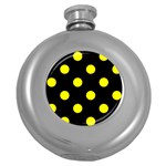 Polka Dots - Yellow on Black Hip Flask (5 oz)