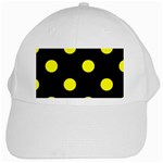 Polka Dots - Yellow on Black Black Cap