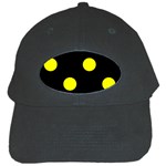 Polka Dots - Yellow on Black Black Cap