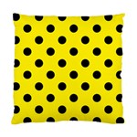 Polka Dots - Black on Canary Yellow Standard Cushion Case (One Side)