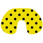 Polka Dots - Black on Canary Yellow Travel Neck Pillow