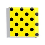 Polka Dots - Black on Canary Yellow 4 x 4  Acrylic Photo Block